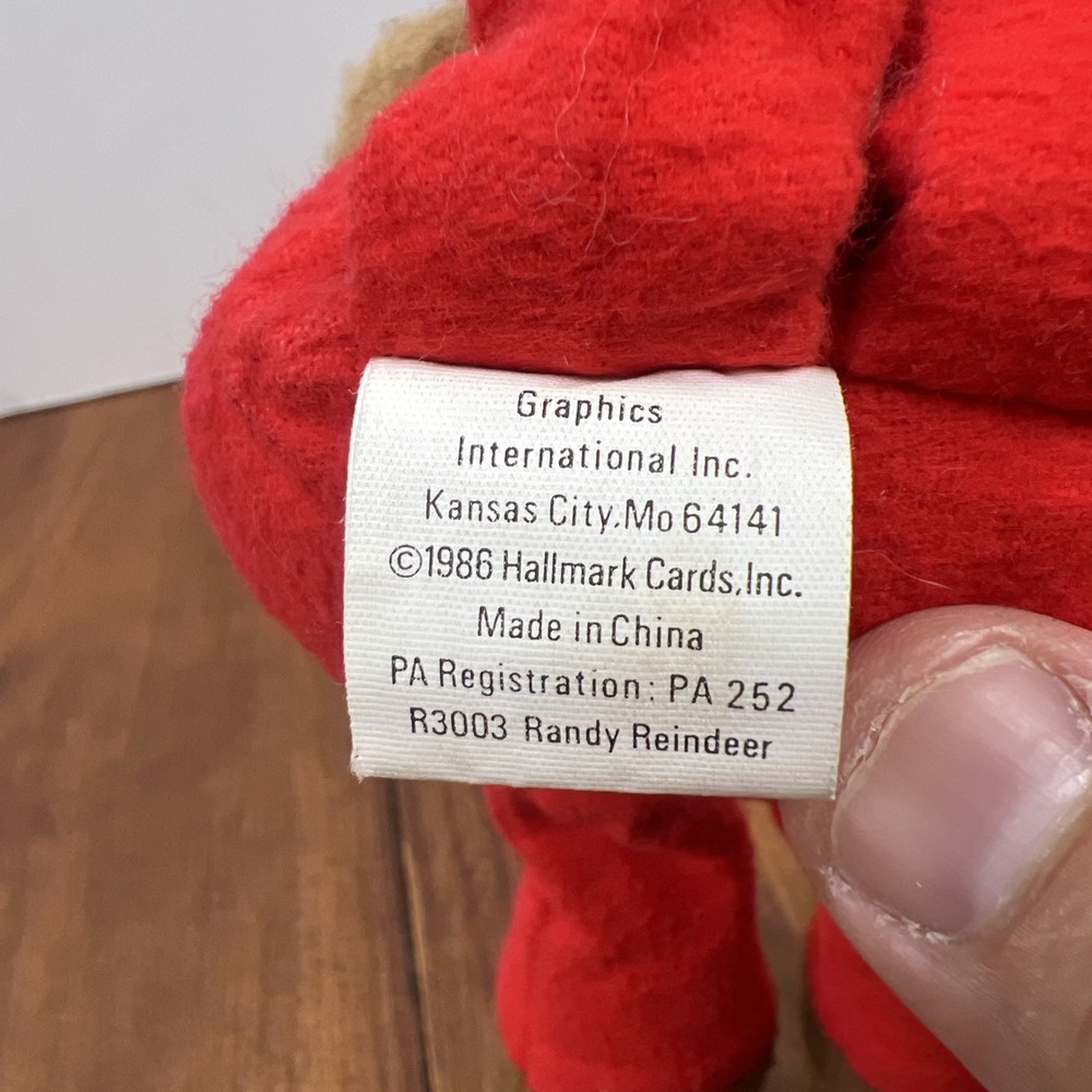 Hallmark Randy Christmas Reindeer‎ Red Stuffed Animal Plush Toy Rodney Friends - Picture 9 of 10